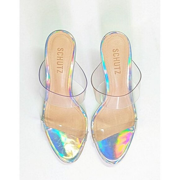 Schutz Women's Ariella Clear Strap High-Heel Slide Sandals Size 6.5 (MSRP $128) - Picture 4 of 12